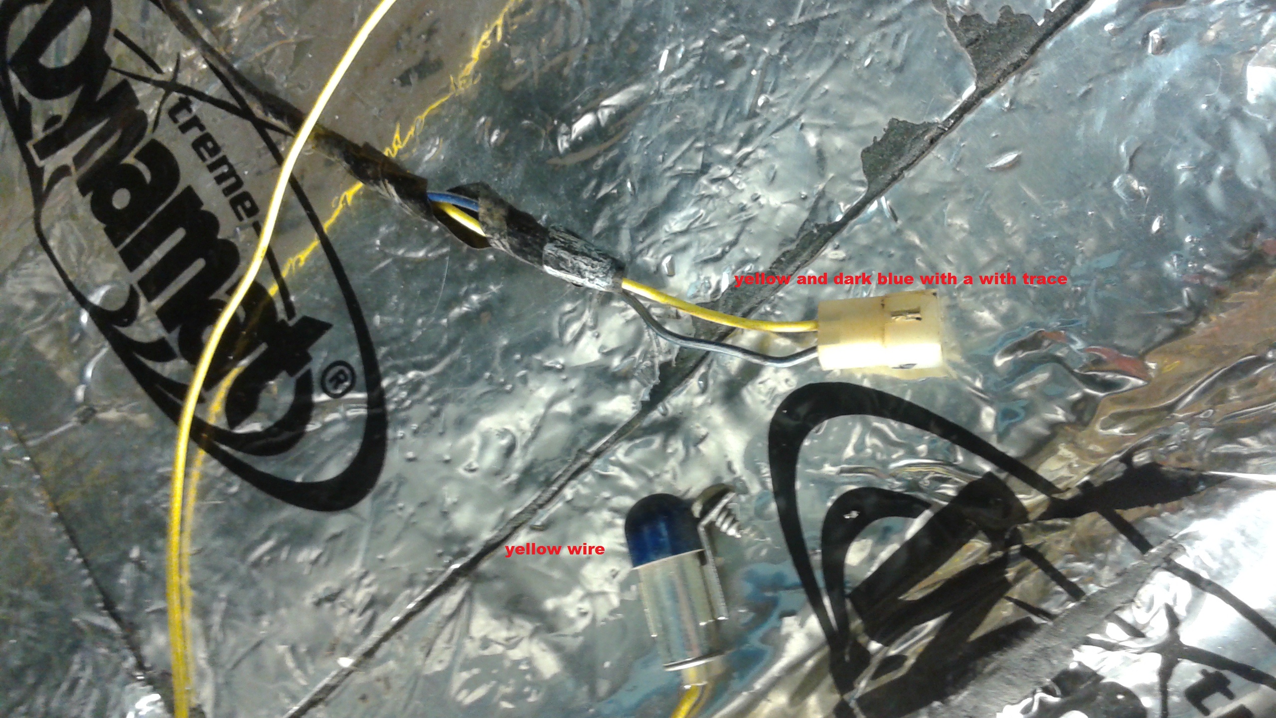 Attached picture 2 wire connector and lamp fed by yellow wire.jpg